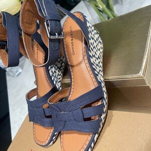 Lucky Brand Dark Blue Wedge Sandals